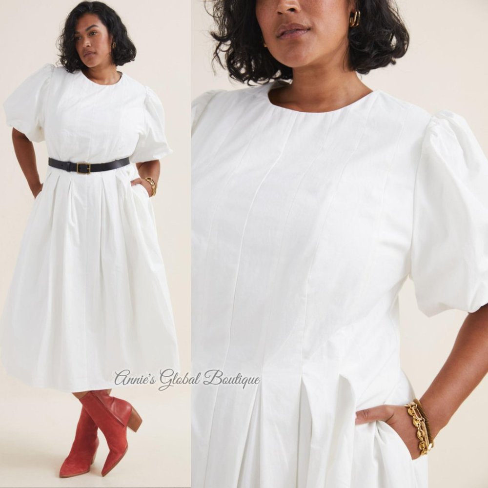 RARE NWT ANTHROPOLOGIE Eri + Ali Corset-Seamed Midi Dress - Picture 14 of 16